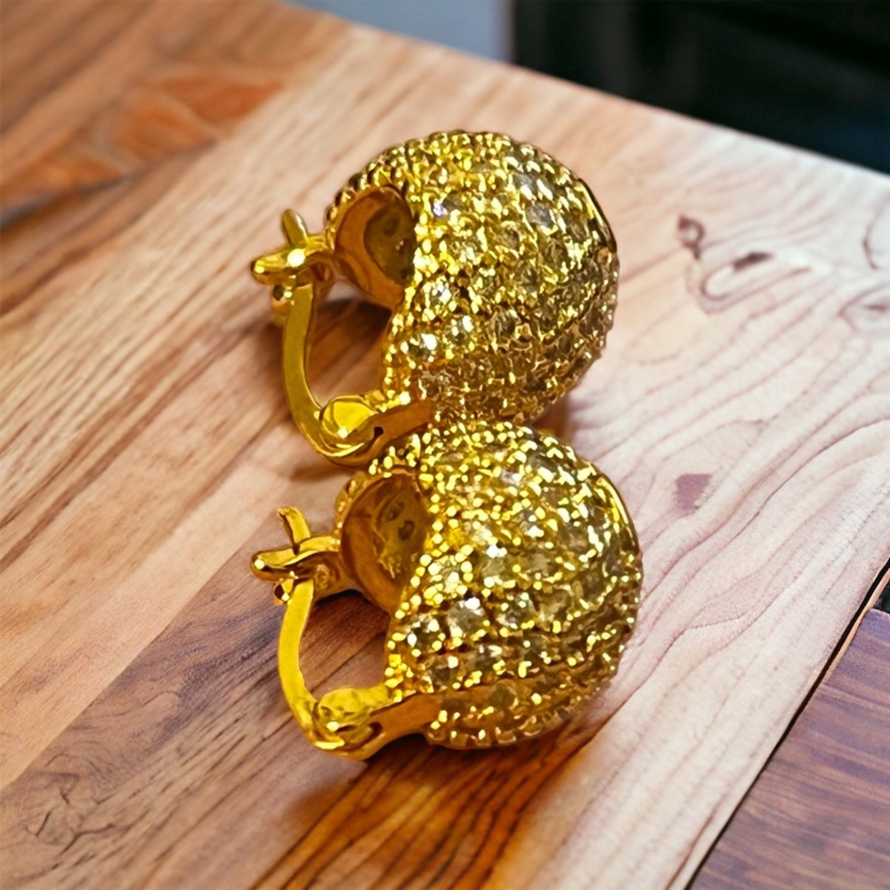 Gold disco ball earrings